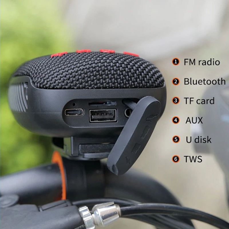 🚲50% OFF!🔈Bluetooth Bike Speaker – IPX5 Waterproof, True Wireless Stereo & MicroSD Support, Secure Bike Mount 🎵